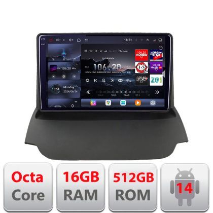Navigatie Ford Ecosport 2017- Edotec Kit-ECOSPORT 8 core QLED 2K 16+512 360 Android Waze USB Navigatie Internet Youtube Radio