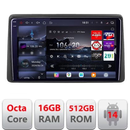 Navigatie Opel Movano Renault Master 2020- Android radio gps internet 8 core QLED 2K 16+512 360 Edotec V1