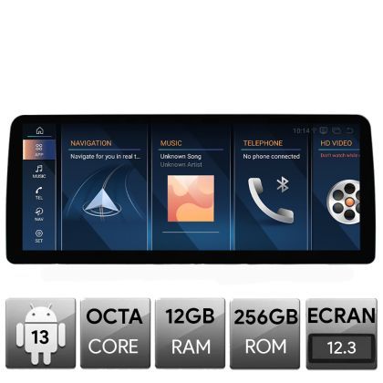 Navigatie dedicata Edotec BMW Seria 7 E65 masini cu CCC, Android, Octa Core, 12+256, 12.3", Qled 2K 2400x900, Qualcomm 680