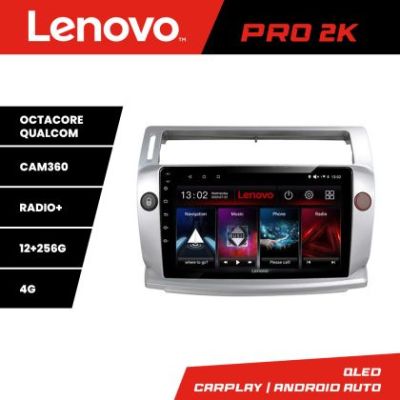 Navigatie Citroen C4  Lenovo Kit-088 8 core QLED 2K 12+256 360 Android Waze USB Navigatie Internet Youtube Radio