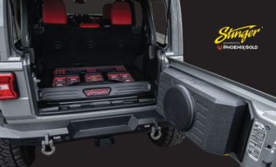 Subwoofer cu difizor 12", dedicat usa spate JEEP WRANGLER JK/JKU AND JL/JLU, 400 W RMS, Phoenix Gold