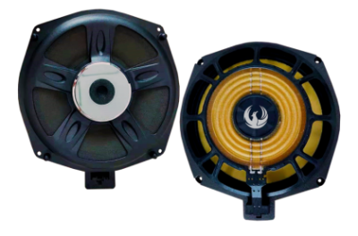 Kit subwoofer BMW cu difuzoare 8” și cabluri plug & play ﻿75W RMS/150W MAX, Phoenix Gold