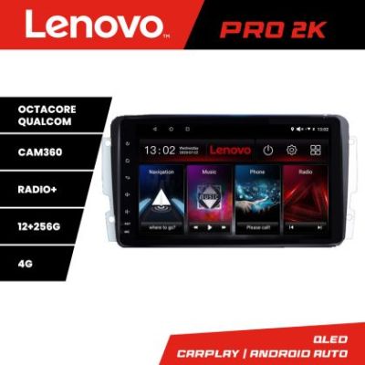 Navigatie Mercedes C 2001-2004 CLK G 2004-2006 Lenovo Kit-171 8 core QLED 2K 12+256 360 Android Waze USB Navigatie Internet Youtube Radio