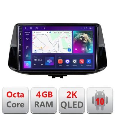 Navigatie Hyundai I30 2017- C-1041 Android Octa Core Ecran 2K QLED GPS 4G 4+32GB 360 KIT-1041+EDT-E409-2K