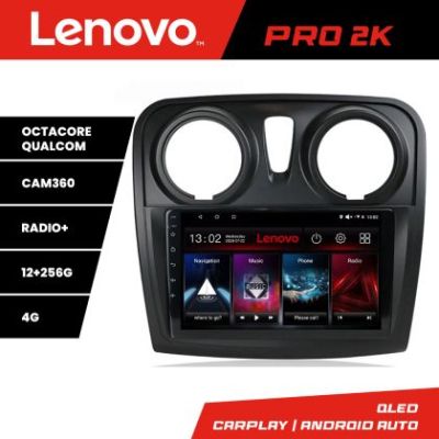 Navigatie Dacia Sandero Logan 2012-2020 Lenovo Kit-sandero 8 core QLED 2K 12+256 360 Android Waze USB Navigatie Internet Youtube Radio