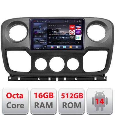 Navigatie Opel Movano, Renault Master 2010-2021 Android radio gps internet 8 core QLED 2K 16+512 360GB  Edotec V1