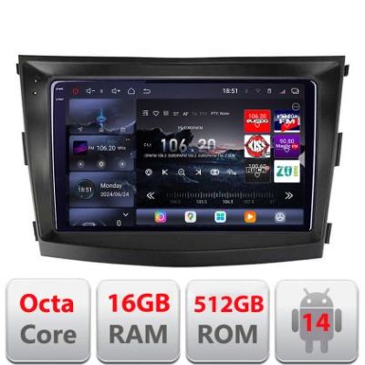 Navigatie SsangYong Tivoli 2015-2019 Android radio gps internet 8 core QLED 2K 16+512 360 Edotec