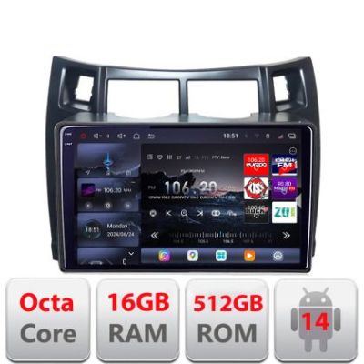 Navigatie Toyota Yaris 2008-2011 Edotec Kit-YARIS08 8 core QLED 2K 16+512 360 Android Waze USB Navigatie Internet Youtube Radio Edotec