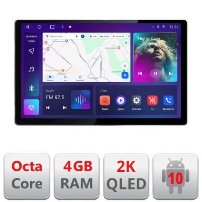 Navigatie dedicata Hyundai Kona N-1058 Edonav ecran 13" 2K 4+32 Android Waze USB Navigatie 4G 360 Toslink Youtube Radio KIT-10