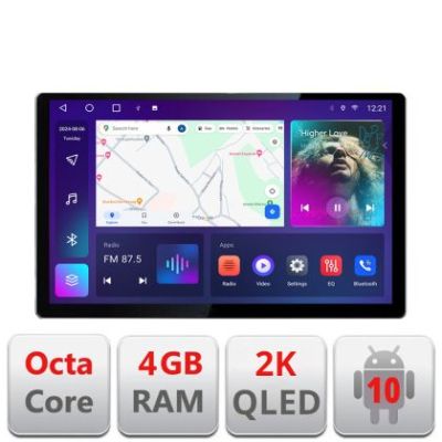 Navigatie dedicata Smart 2005-2010 N-SMART05 Edonav ecran 13" 2K 4+32 Android Waze USB Navigatie 4G 360 Toslink Youtube Radio