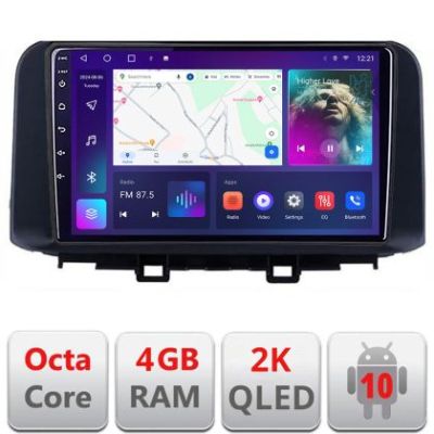 Navigatie HHyundai Kona C-1058 Android Octa Core Ecran 2K QLED GPS 4G 4+32GB 360 KIT-1058+EDT-E410-2K