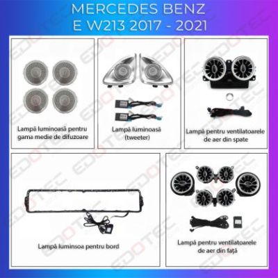 Lumini Ambientale Mercedes Benz W213 lumini pentru bord si boxe control telefon sau sistem original